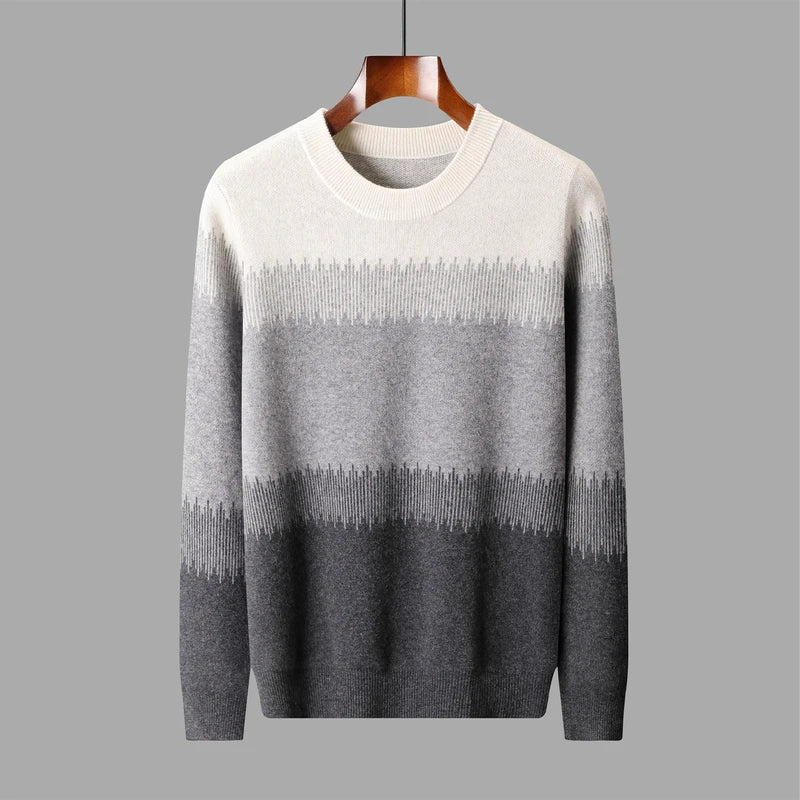 Merinowolle Pullover Herren Farbverlauf Feine Fasern