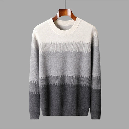 Merinowolle Pullover Herren Farbverlauf Feine Fasern
