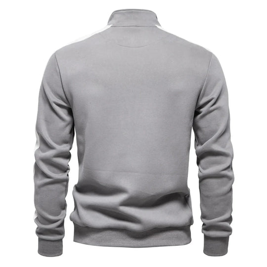 Sweatshirt Herren Halbzip Baumwollmix Seitenstreifen