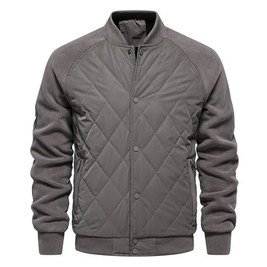 Fleece Bomberjacke Herren Wollmix Knopfleiste Warm