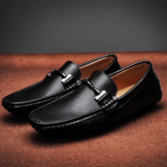 Herren Mokassins aus Echtleder – Slipper mit rutschfester Gummisohle