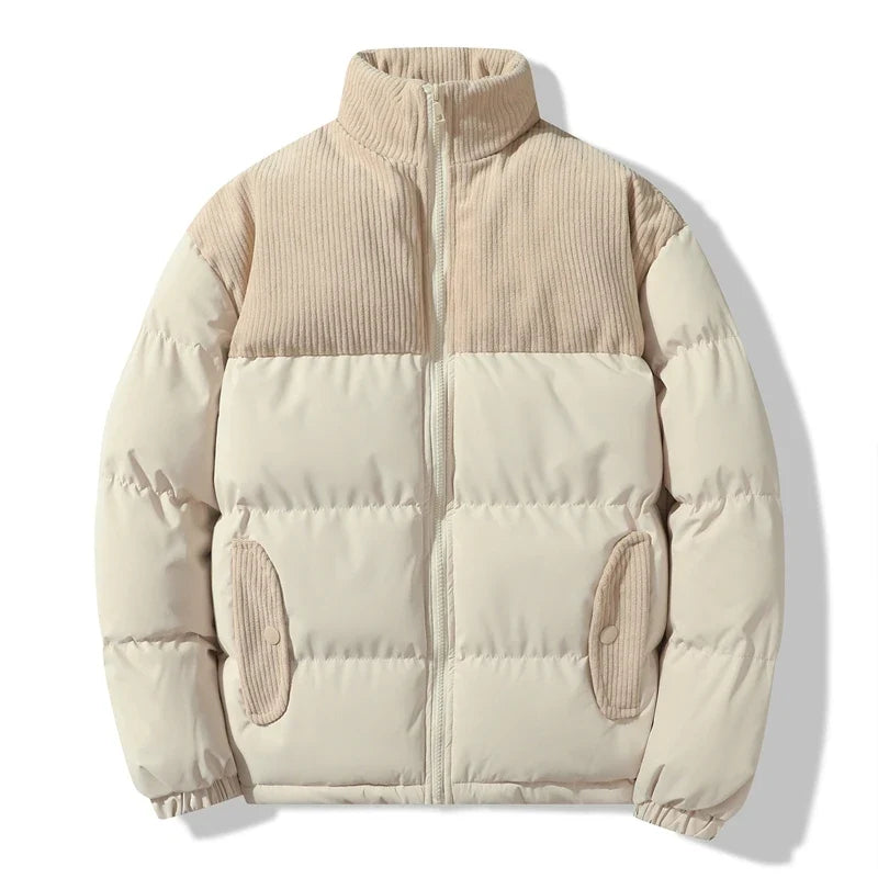 Cord Steppjacke Herren Weich Lockerer Schnitt Warm