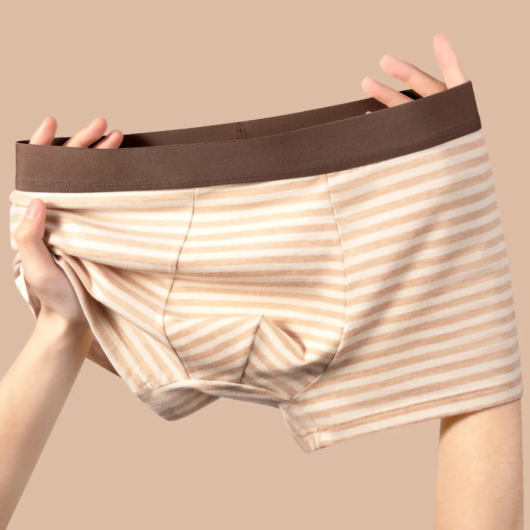 Bio Baumwoll Boxershorts Herren Gestreift Breiter Bund