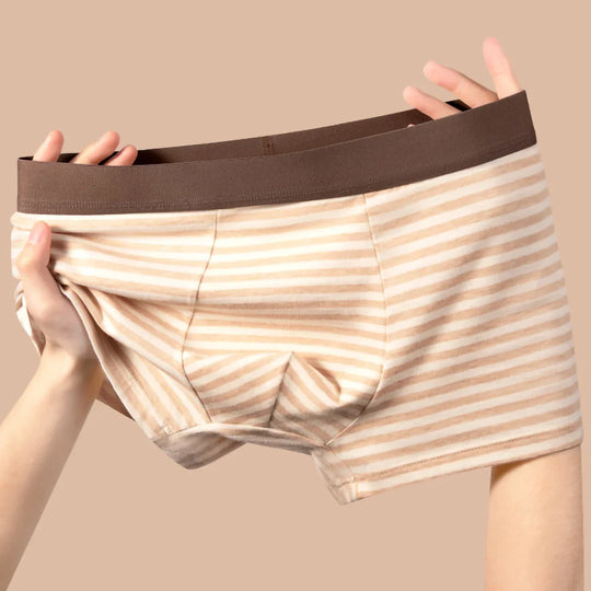 Bio Baumwoll Boxershorts Herren Gestreift Breiter Bund