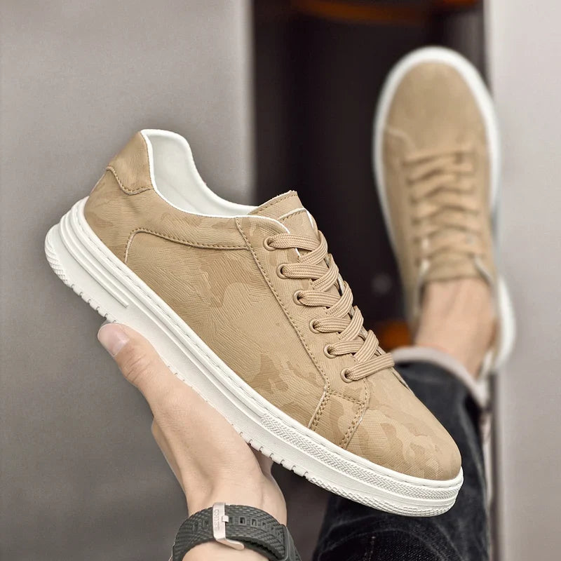 Rindsleder Sneaker Herren Camouflage Muster Handarbeit