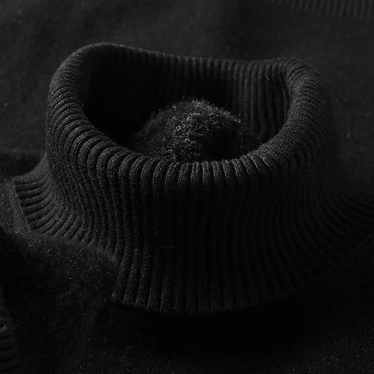 Klassischer Rollkragen Pullover Herren Strick Warm