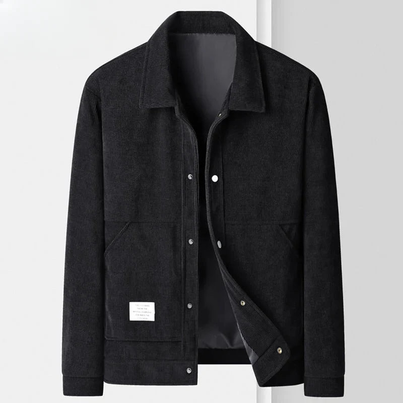 Wolljacke Herren Druckknöpfe Zwei Taschen Vielseitig