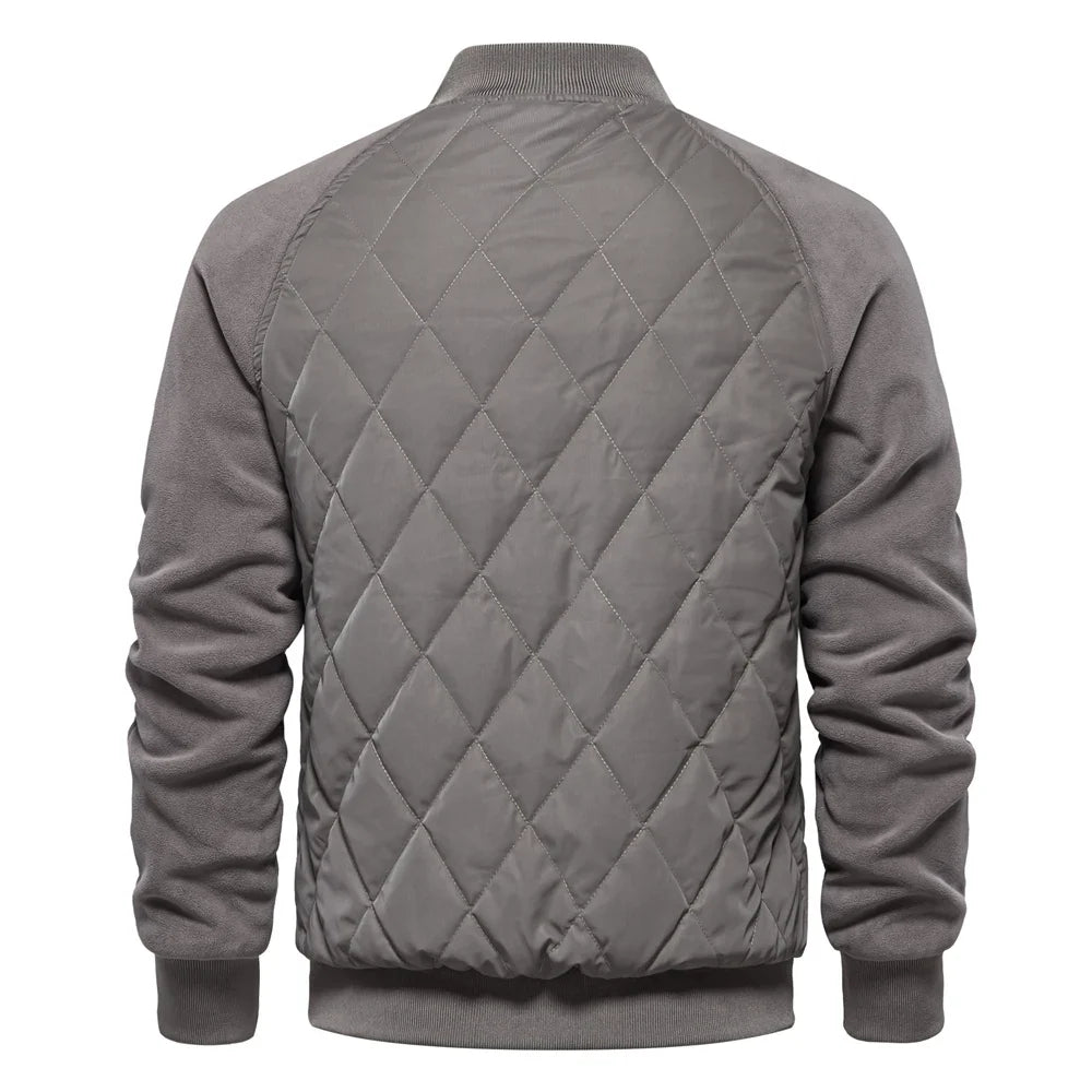 Fleece Bomberjacke Herren Wollmix Knopfleiste Warm
