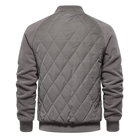 Fleece Bomberjacke Herren Wollmix Knopfleiste Warm