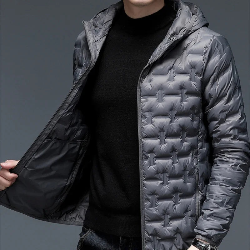 Leichte Steppjacke Herren Durchgehender Zip Taschen
