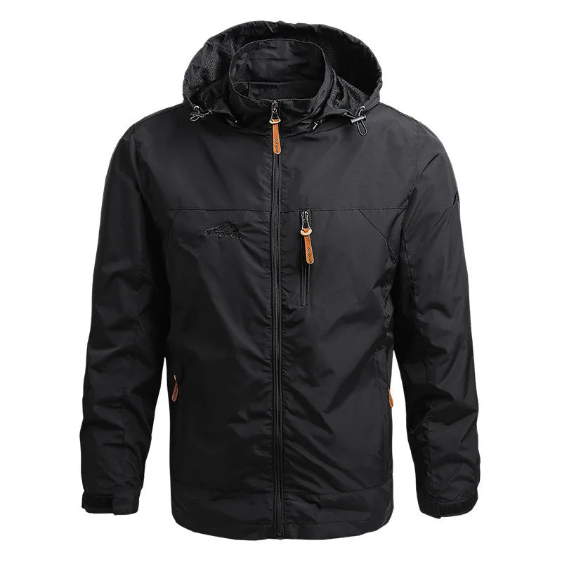 Funktionsjacke Herren Wetterfest Kapuze Zip Taschen