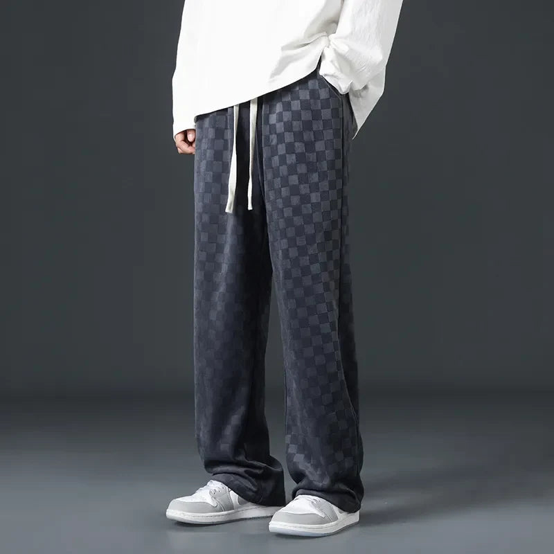 Cord Jogginghose Herren Samtig Weit Elastischer Bund