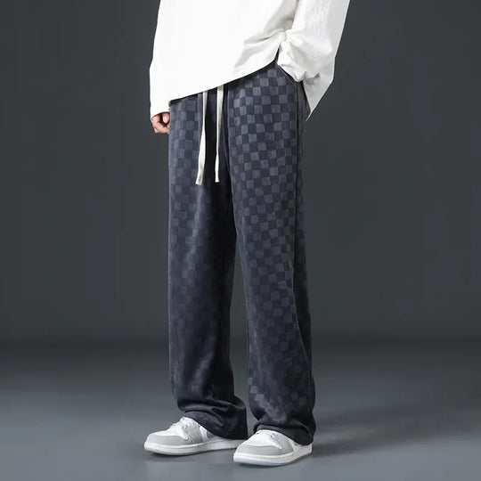 Cord Jogginghose Herren Samtig Weit Elastischer Bund