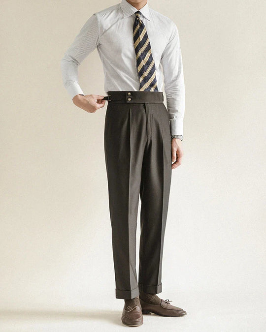 Elegante Bundfalten Anzughose Herren Tailliert Business