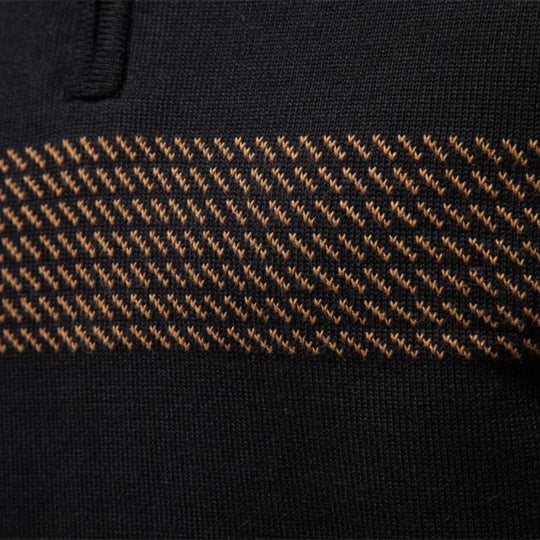 Gestreifter Zip Pullover Herren Strick Warm Sweater