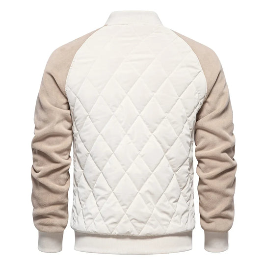 Fleece Bomberjacke Herren Wollmix Knopfleiste Warm