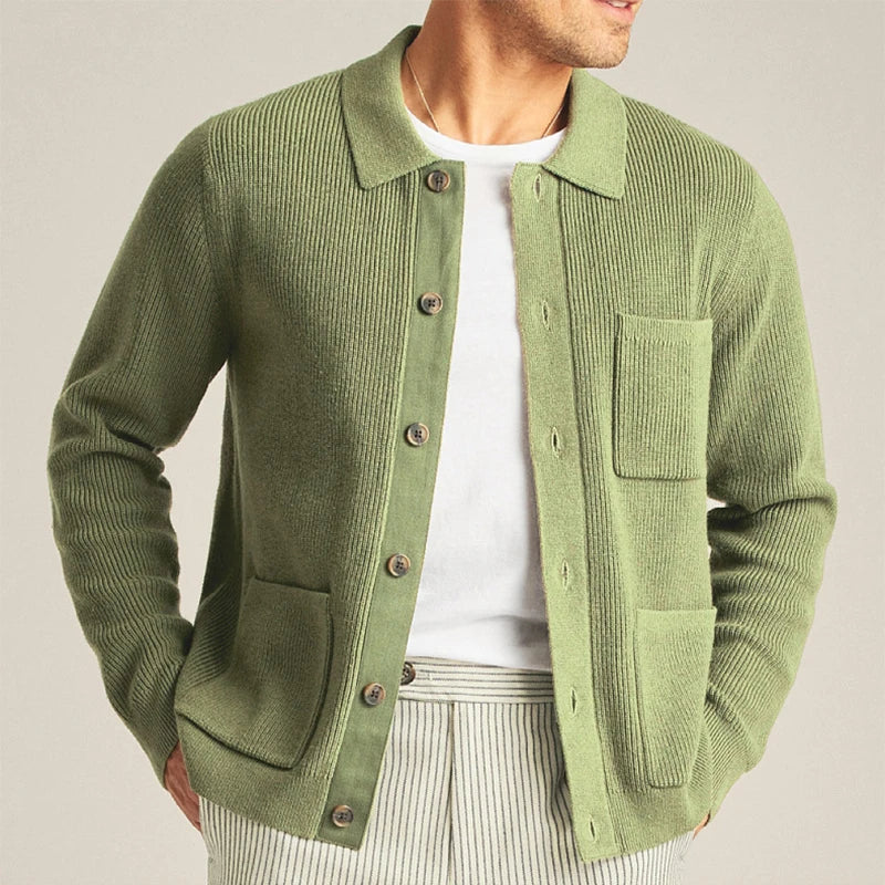 Wolljacke Herren Mehrere Taschen Strukturiert Weich