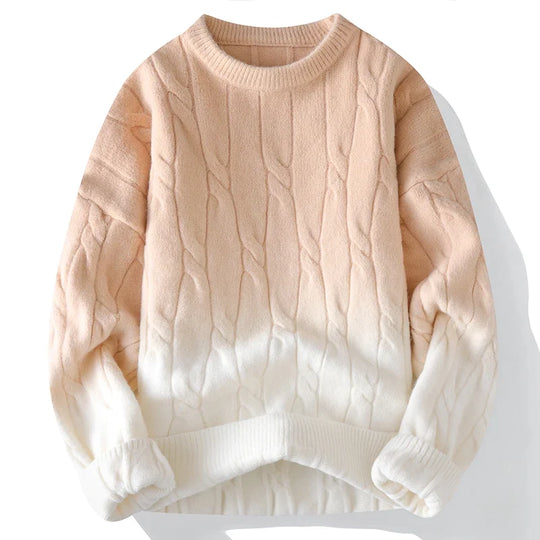 Farbverlauf Pullover Herren Wolle Rundhals Ganzjährig