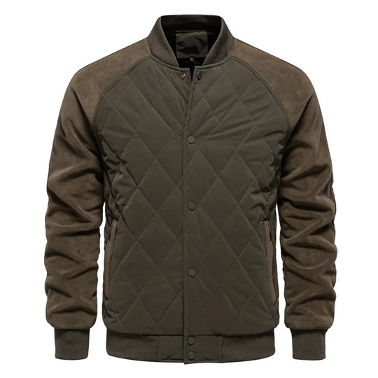 Fleece Bomberjacke Herren Wollmix Knopfleiste Warm