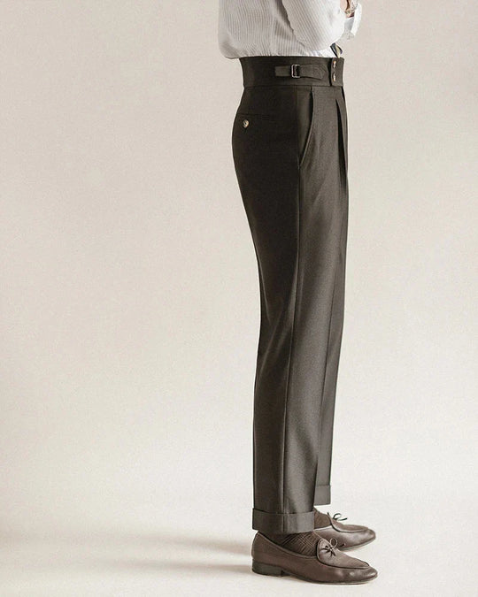 Elegante Bundfalten Anzughose Herren Tailliert Business