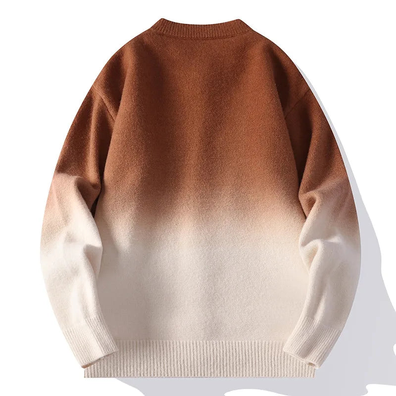Farbverlauf Cardigan Herren Gebürsteter Strick Weich