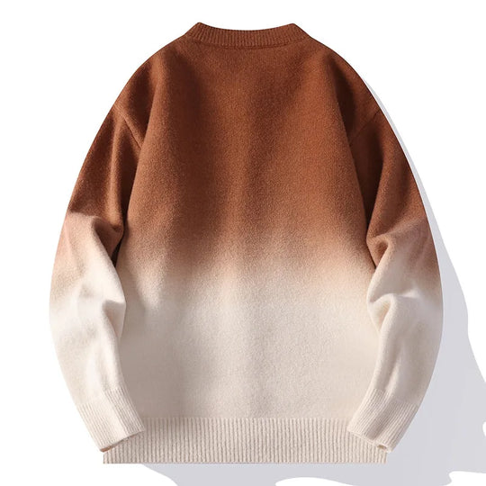 Farbverlauf Cardigan Herren Gebürsteter Strick Weich