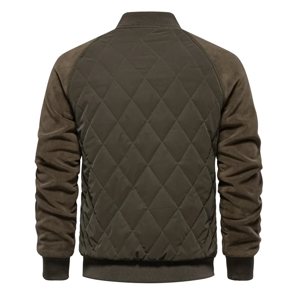 Fleece Bomberjacke Herren Wollmix Knopfleiste Warm