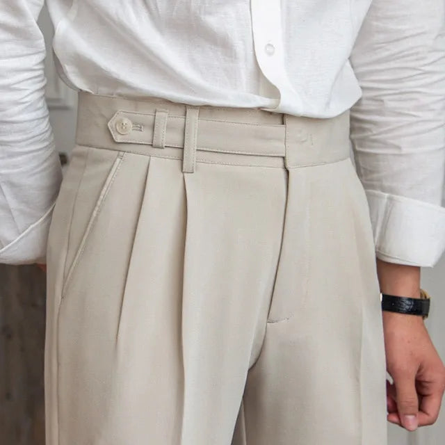 Herren Stoffhose mit geradem Bein – Anzughose aus Polyester