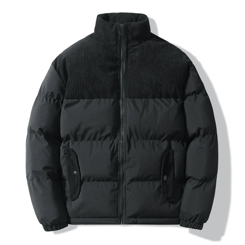 Cord Steppjacke Herren Weich Lockerer Schnitt Warm