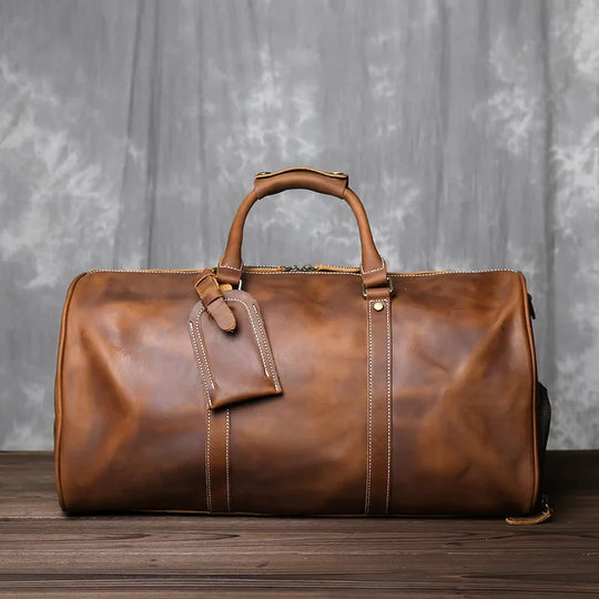 Rindsleder Reisetasche Herren Weekender Handgepäck Gurt