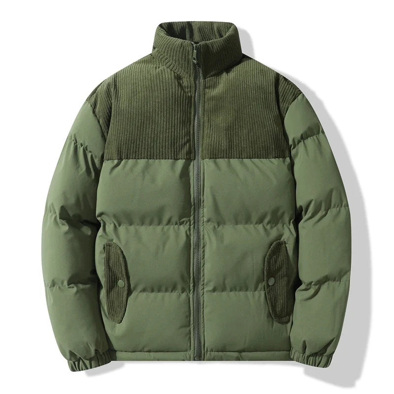 Cord Steppjacke Herren Weich Lockerer Schnitt Warm