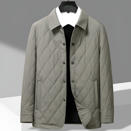 Gesteppter Mantel Herren Rautenmuster Schlank Warm