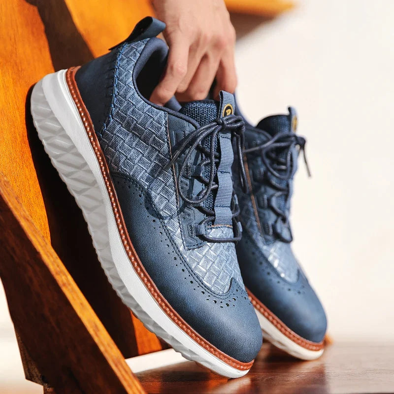 Leder Sneaker Herren Oxford Casual Schnürschuhe Sport