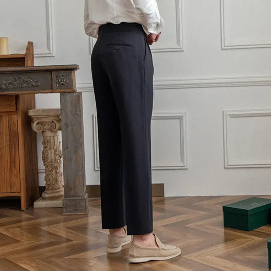 Herren Stoffhose mit geradem Bein – Anzughose aus Polyester