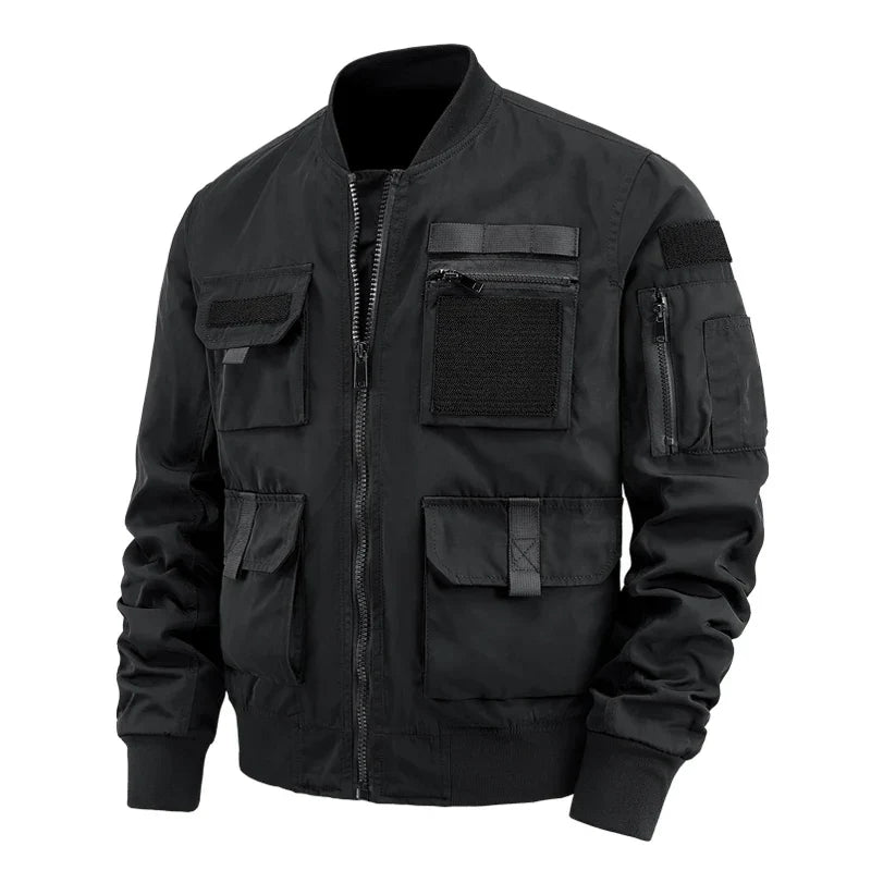 Multitaschen Jacke Herren Robust Hoher Kragen Outdoor