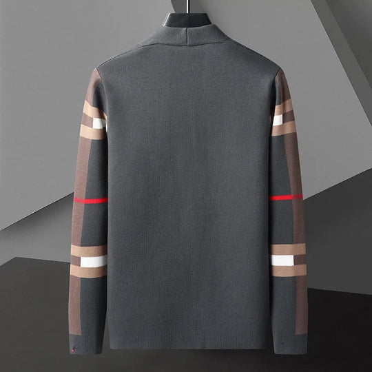 Stretch Strick Cardigan Herren Offene Front Ärmelstreifen