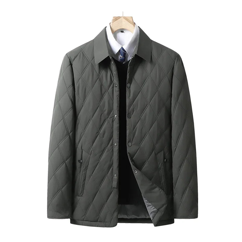 Gesteppte Jacke Herren Knopfleiste Kragen Zip Taschen