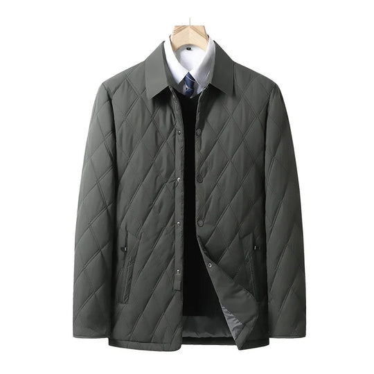 Gesteppte Jacke Herren Knopfleiste Kragen Zip Taschen