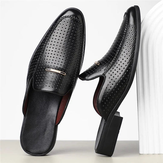 Herren Gepolsterte Echtleder-Slides – Jennoir