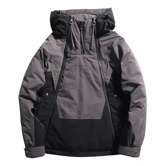 Colourblock Jacke Herren Doppelzip Mehrere Taschen