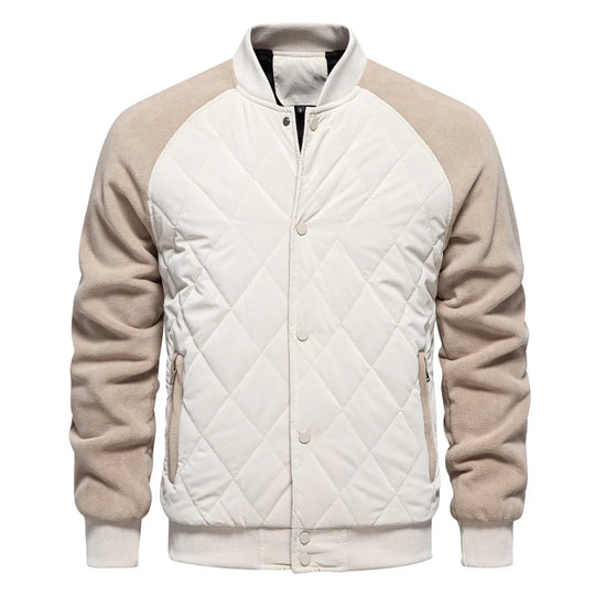 Fleece Bomberjacke Herren Wollmix Knopfleiste Warm