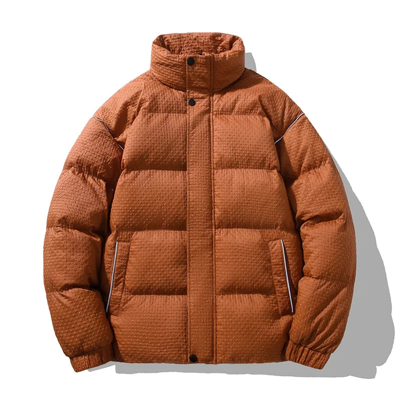 Wattierte Steppjacke Herren Hoher Kragen Strukturiert