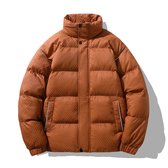 Wattierte Steppjacke Herren Hoher Kragen Strukturiert