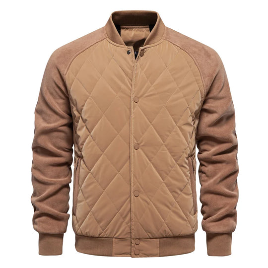 Fleece Bomberjacke Herren Wollmix Knopfleiste Warm