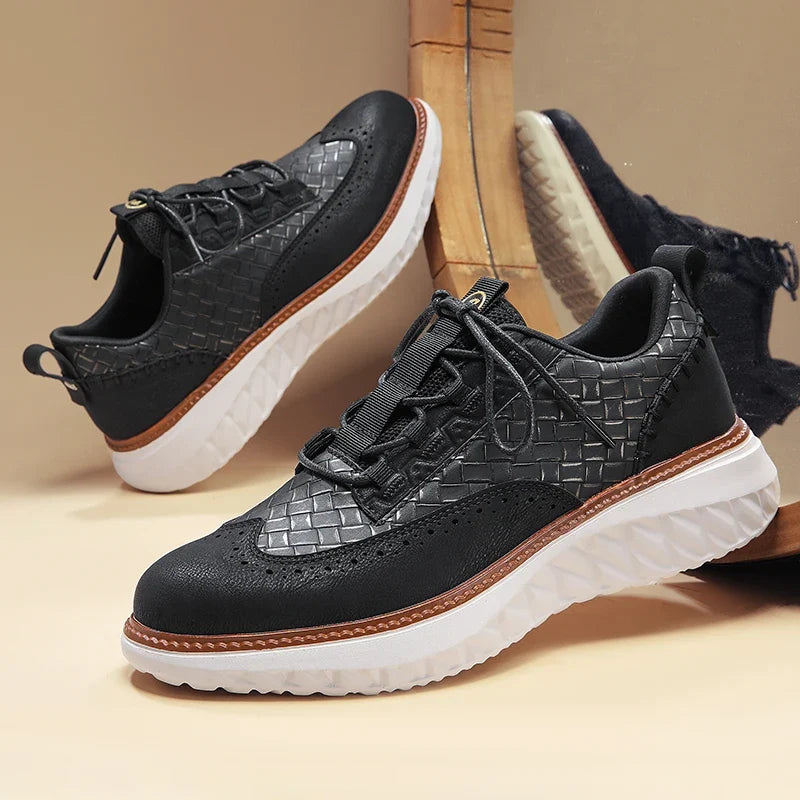 Leder Sneaker Herren Oxford Casual Schnürschuhe Sport
