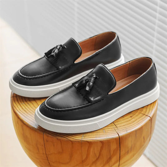 Leder Loafer Herren Quaste Slip-On Slipper Schuhe