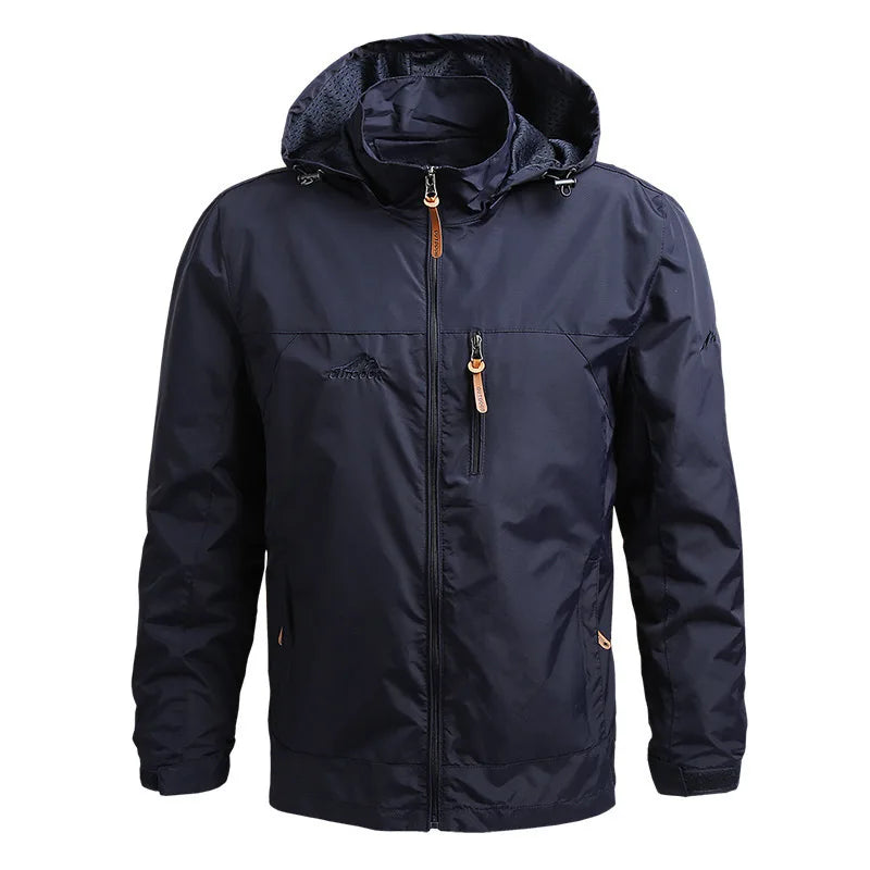 Funktionsjacke Herren Wetterfest Kapuze Zip Taschen