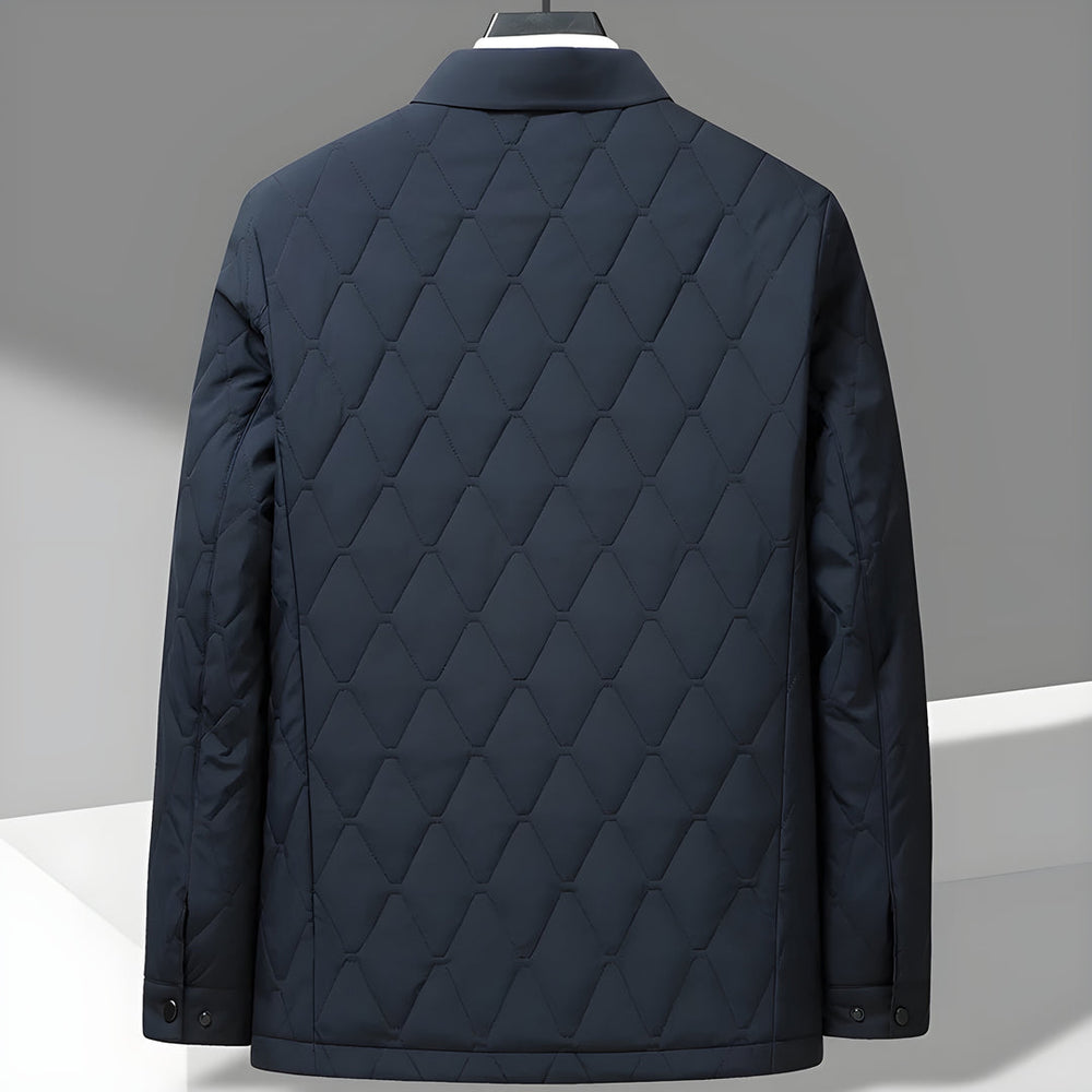 Gesteppter Mantel Herren Rautenmuster Schlank Warm