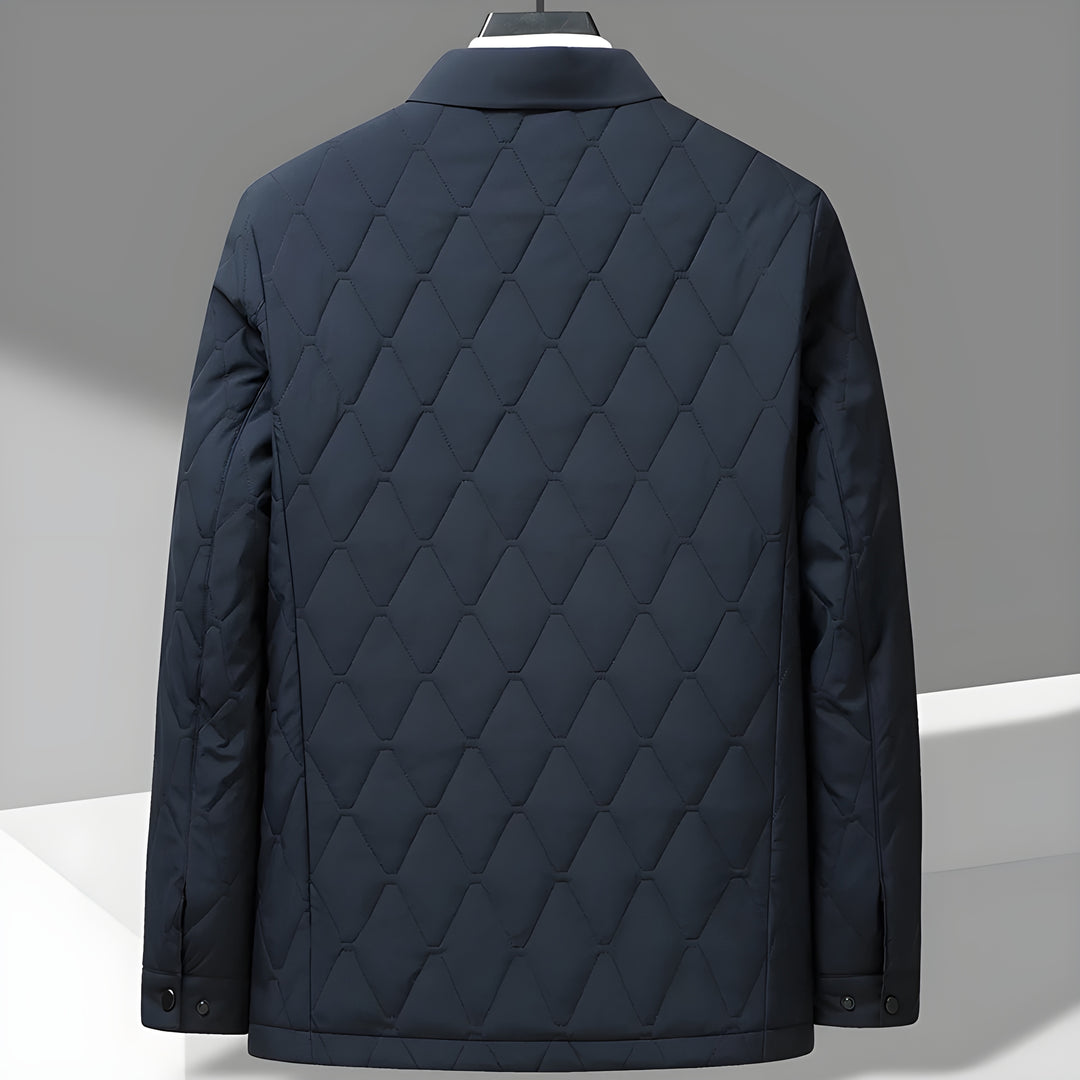Gesteppter Mantel Herren Rautenmuster Schlank Warm
