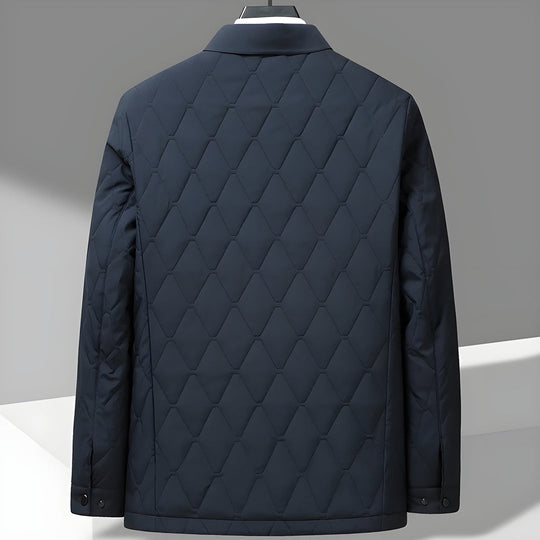 Gesteppter Mantel Herren Rautenmuster Schlank Warm